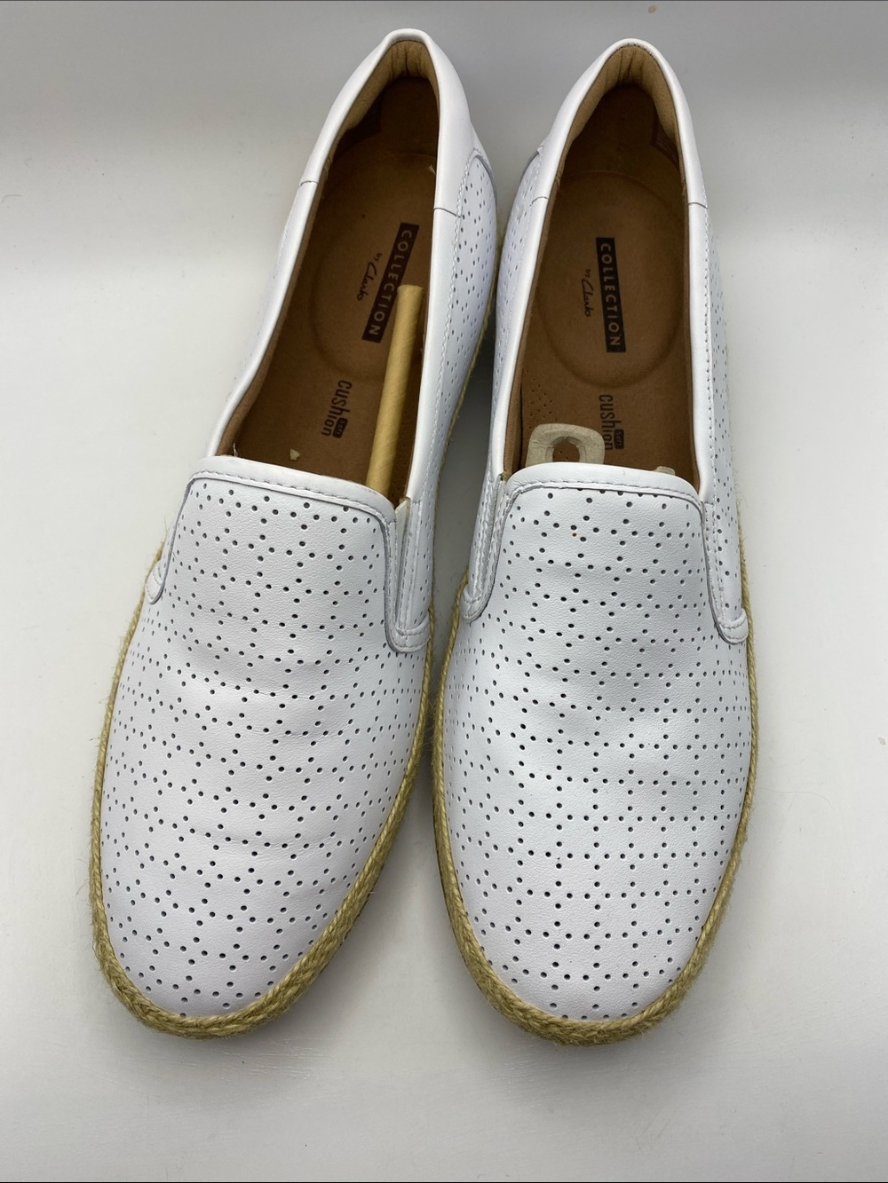 Collection B White Perforated Slip-On Flats